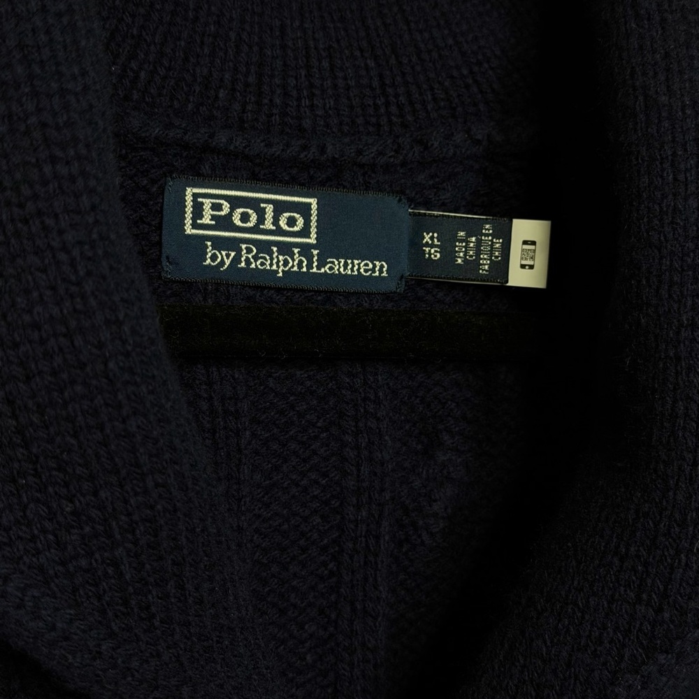 Polo Ralph Lauren Cable Knit Wool Cashmere Cardigan in Navy XL - Picture 3 of 5